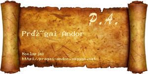 Prágai Andor névjegykártya
