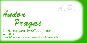 andor pragai business card